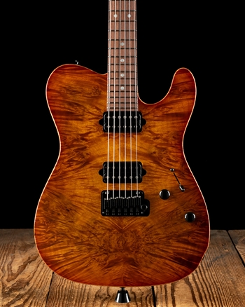 Suhr Modern T Custom Waterfall Burl Maple/Black Limba - Copperhead Burst