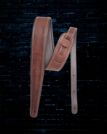 LM 2.5" Craftsman Leather Premier Guitar Strap - Whiskey