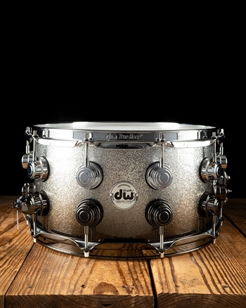 DW 7"x14" Collector's Series Snare - Silver to Black Sparkle Fade