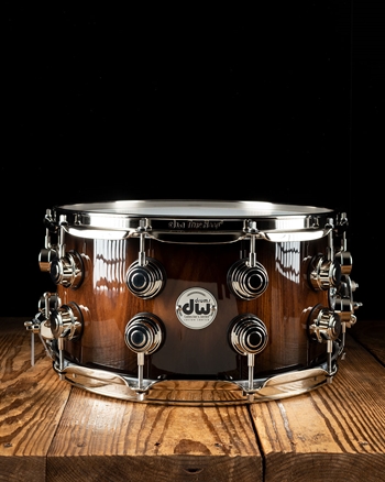 Drum Workshop 7"x14" Collector's Exotic Snare Drum - Santos Rosewood w/Quick Candy Black Burst