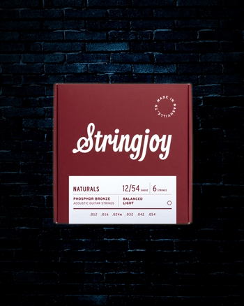 Stringjoy Naturals Phosphor Bronze Acoustic Strings - Balanced Light (12-54)