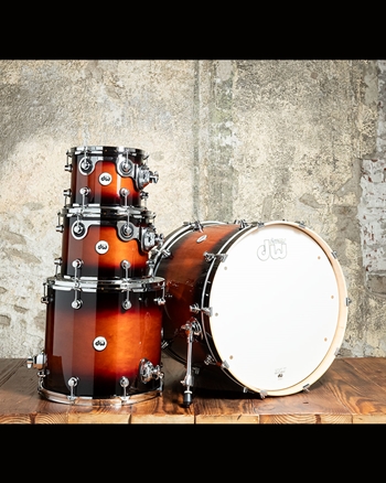 DW Design Series 4-Piece Shell Pack Drum Set - Tobacco Burst