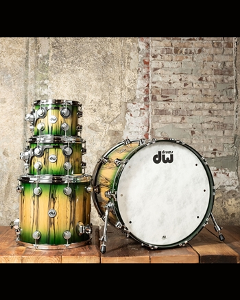 DW Collector's 4-Piece Maple/Mahogany Drum Set - Emerald Green Fade