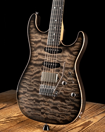 Suhr Standard Custom Quilt Maple/Swamp Ash - Trans Charcoal Burst