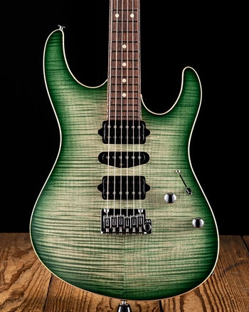 Suhr Modern Custom Flame Maple/Basswood - Faded Trans Green Burst