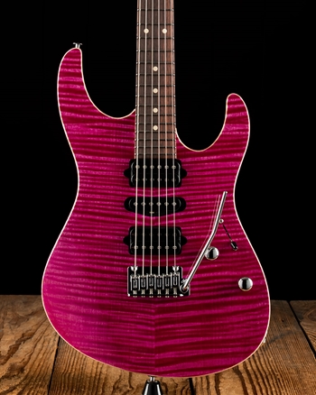 Suhr Modern Custom Flame Maple/Basswood - Magenta Pink Stain