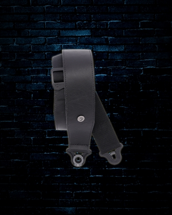 D'Addario 2.5" Comfort Leather Auto Lock Guitar Strap - Black