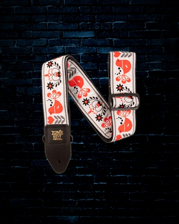 Ernie Ball 2" Classic Jacquard Guitar/Bass Strap - Red Bird Winter