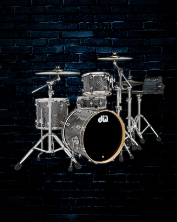 Drum Workshop DWe 4-Piece Drum Set Bundle - Black Galaxy