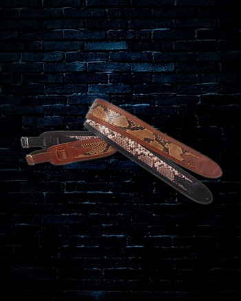 LM 2.5" Gallery Series Luxe Snake Guitar Strap - Brown