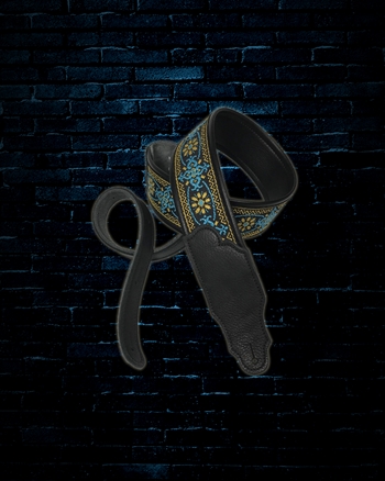 Franklin Straps 2.5" Retro Folk Deluxe Guitar Strap - Turquoise