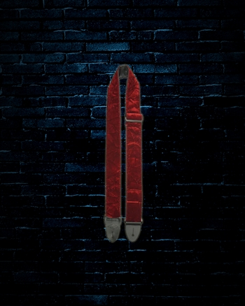 LM PS-3CV 2" Crushed Velvet Guitar Strap - Red