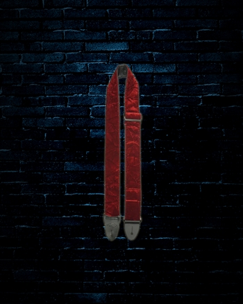 LM PS-3CV 2" Crushed Velvet Guitar Strap - Red
