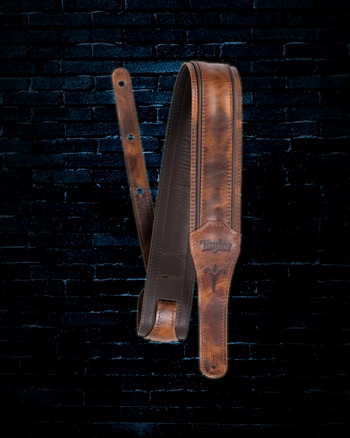 Taylor 2.5"Fountain Leather Guitar Strap - Weathered Brown