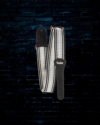 Taylor 2" Academy Jacquard Leather Guitar Strap - White/Black