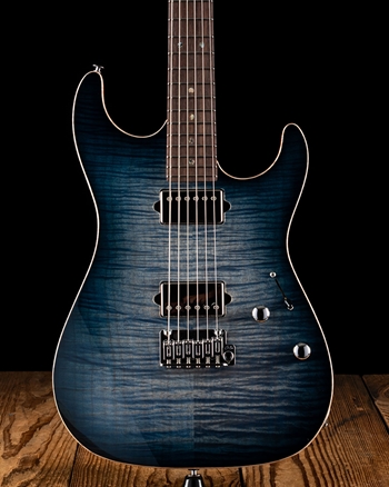 Suhr Standard Custom Flame Maple/Mahogany - Faded Trans Whale Blue Burst