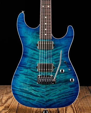 Suhr Standard Custom Quilt Maple/Genuine Mahogany - Aqua Blue Burst