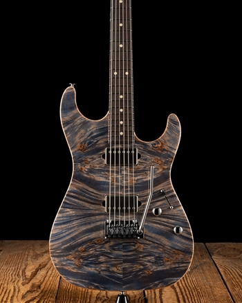 Suhr Standard Custom Waterfall Burl Maple/Genuine Mahogany - Trans Blue Denim