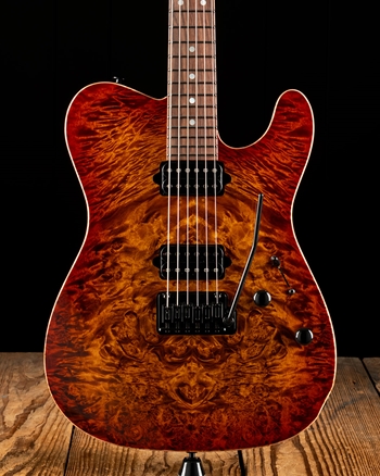 Suhr Modern T Custom Waterfall Burl Maple/Black Limba - Copperhead Burst