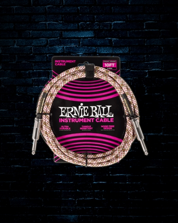 Ernie Ball 10' Braided Straight Instrument Cable - Emerald Argyle