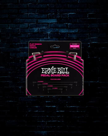 Ernie Ball Flat Ribbon Pedalboard Patch Cables Multi-Pack - Black