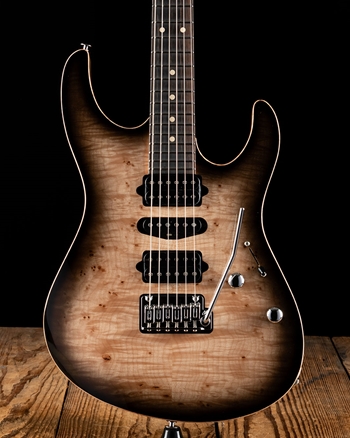 Suhr Modern Custom Waterfall Burl Maple/Black Limba - Black Burst