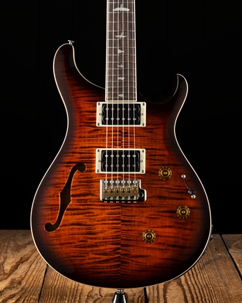 PRS SE Custom 24 Semi-Hollow Piezo - Orange Tiger Smokeburst