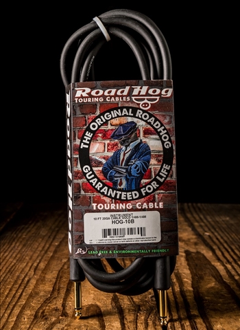 Rapco HOG-10B - 10' Roadhog 1/4" to 1/4" Guitar Cable | NStuffmusic.com