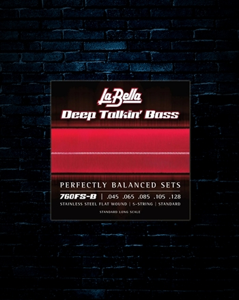 La Bella 760FS-B Flat Wound Deep Talkin' Bass Strings - 5-String - (45-128)