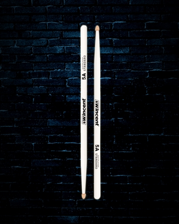 WINCENT W-5A Acorn Tip Hickory Drumsticks - White