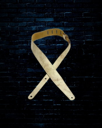 LM 2.3" Relic Leather Guitar Strap - Alabaster