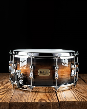 Tama 6.5"x14" SLP Series Bubinga/Maple Snare Drum - Midnight Zebrawood Burst