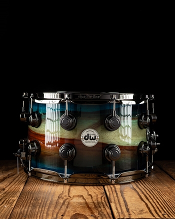 Drum Workshop 8"x14" Collector's Series Exotic Snare Drum - Quick Royal Blue Burst
