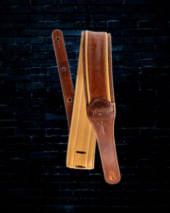 Taylor 2.5" Spring Vine Leather Guitar Strap - Medium Brown