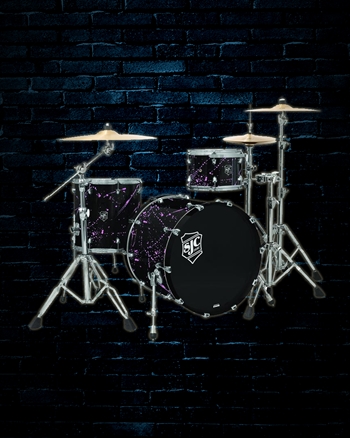 SJC Drums Navigator 3-Piece Drum Set - Black w/Pink Splatter