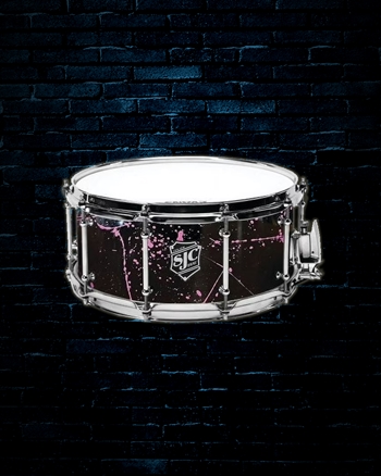 SJC Drums 6.5"x14" Navigator Snare Drum - Black w/Pink Splatter