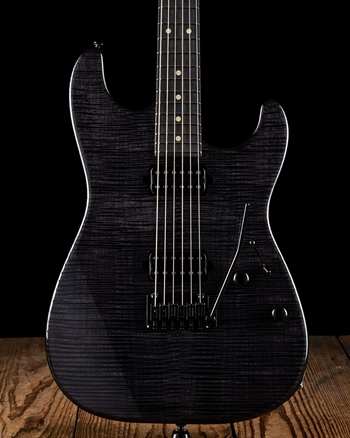 Suhr Classic S Custom Flame Maple/African Okoume - Trans Black