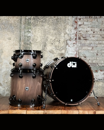Drum Workshop Collectors Series Walnut 3-Piece Drum Set - Natural to Ebony Burst
