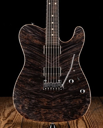 Suhr Modern T Custom Waterfall Burl Maple/Black Limba - Trans Charcoal