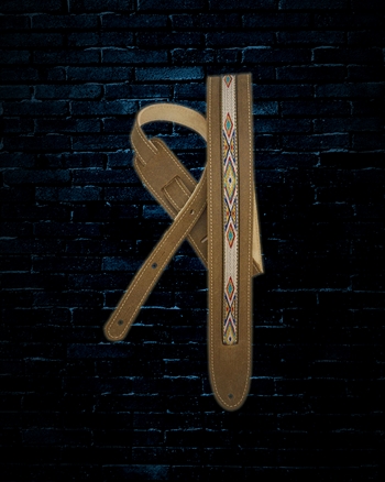 LM 2" Vinny Suede Guitar Strap - Brown