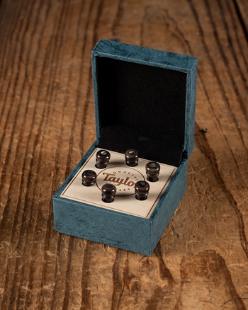 Taylor Custom Bone Bridge Pins - Brown with Abalone