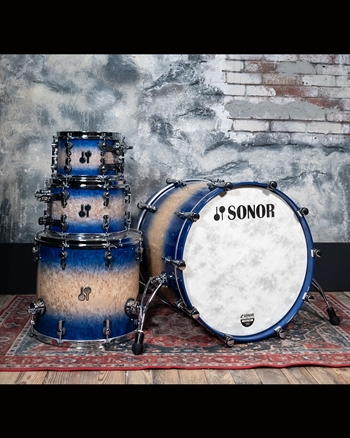 Sonor SQ2 4-Piece Medium Beech Drum Set - High Gloss Blue Burst Over Scandinavian Birch