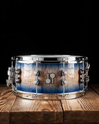 Sonor 6.5"x14" SQ2 Medium Beech Snare Drum - High Gloss Blue Burst Over Scandinavian Birch