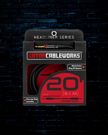 Gator 20' Headliner Series Straight to Straight Quiet Instrument Cable