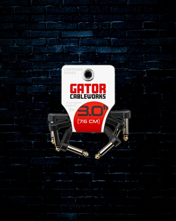 Gator 3" Composer Series Flat Patch Cables (3 Pack)