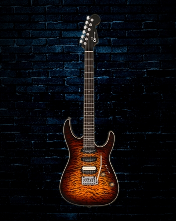 Charvel Pro-Mod Plus Dinky DK24 HSS 2PT EB QM - Amber Tiger Eye
