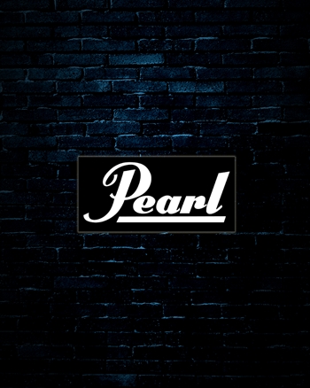 Pearl 9"x4" White Logo Bass Drumhead Decal