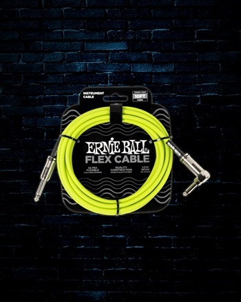 Ernie Ball 10' Straight to Angle Flex Instrument Cable - Green
