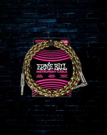 Ernie Ball 10' Straight to Angle Braided Instrument Cable - Good Vibrations