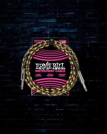 Ernie Ball 10' Straight to Straight Braided Instrument Cable - Good Vibrations